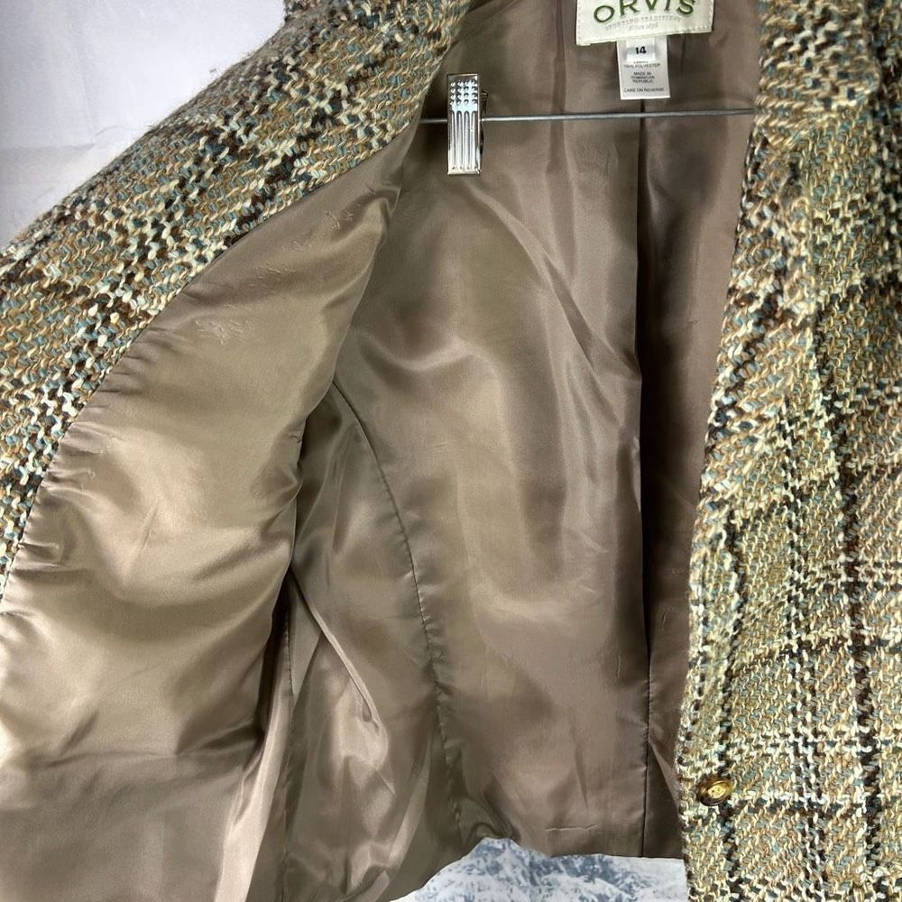 Orvis Wool Plaid Single Breasted Blazer Coat - Picture 10 of 14